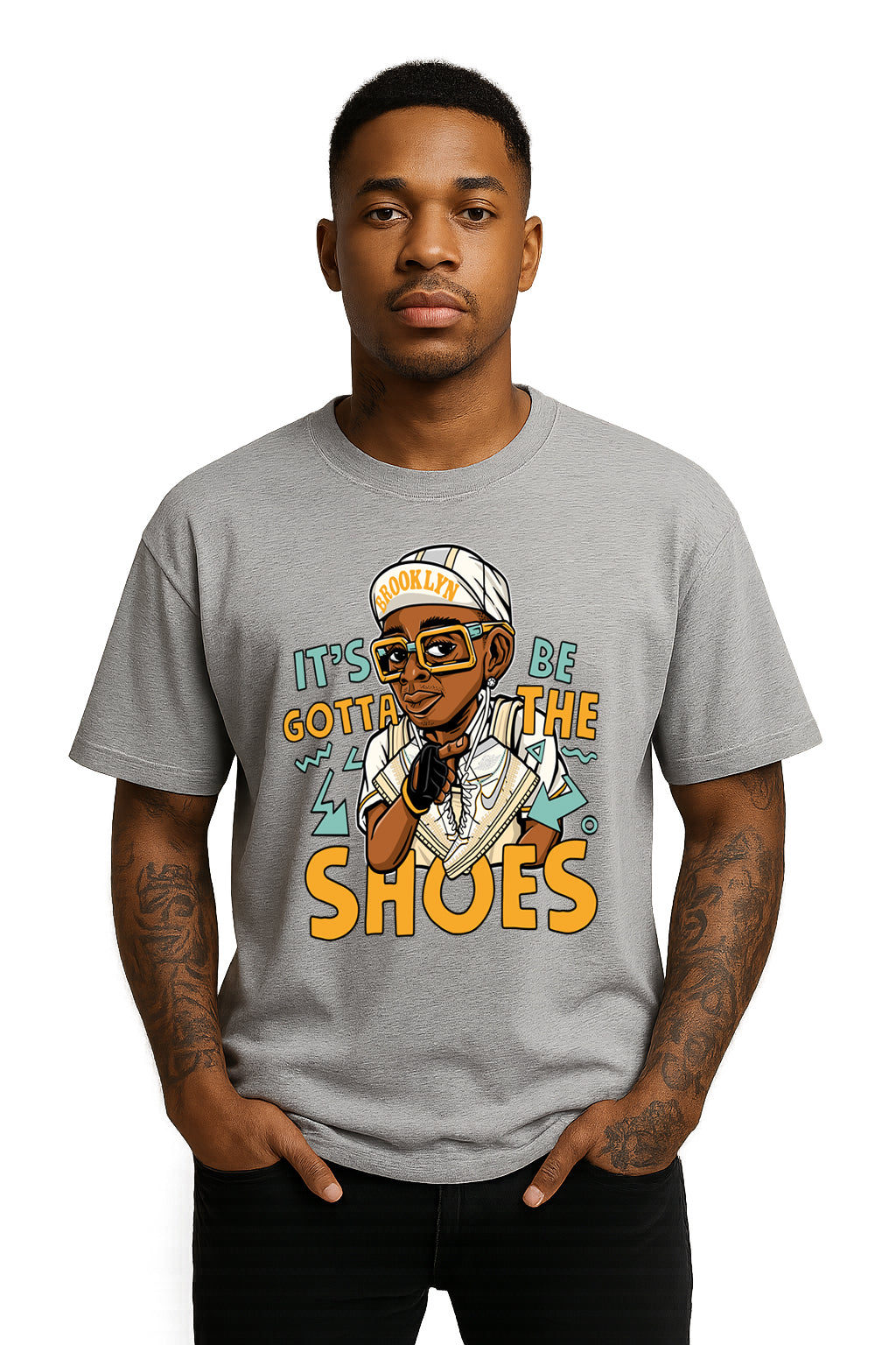 Spike Lee It’s Gotta Be the Shoes Graphic Tee – Brooklyn Streetwear Drop Shoulder T-Shirt