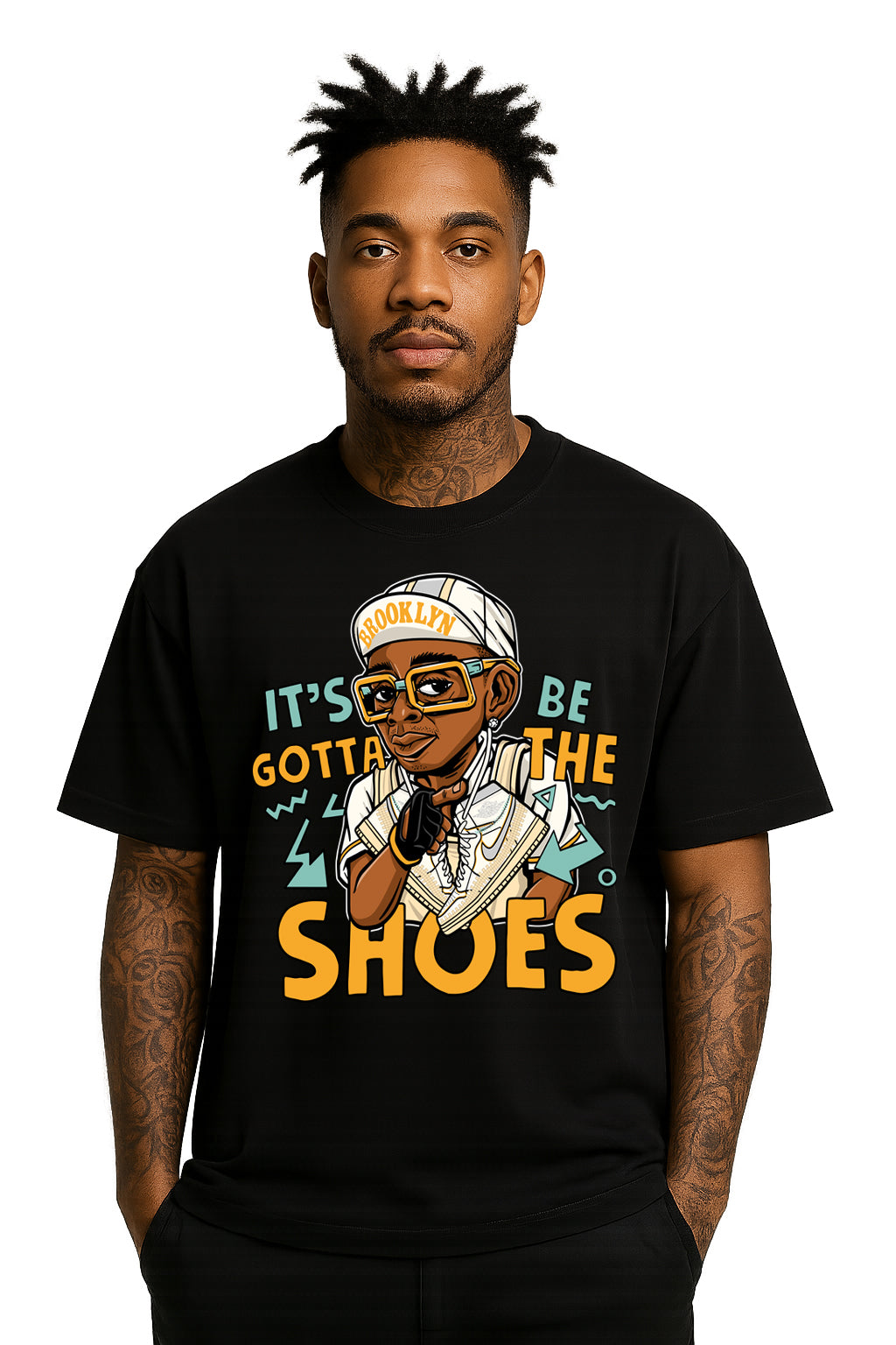 Spike Lee It’s Gotta Be the Shoes Graphic Tee – Brooklyn Streetwear Drop Shoulder T-Shirt